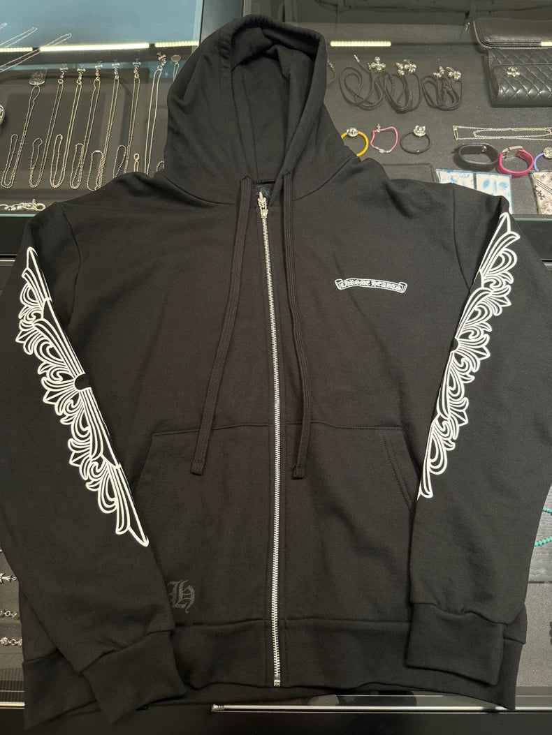 Chrome Hearts Black Aspen Zip Hoodie-yf