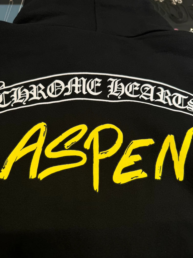 Chrome Hearts Black Aspen Zip Hoodie-yf