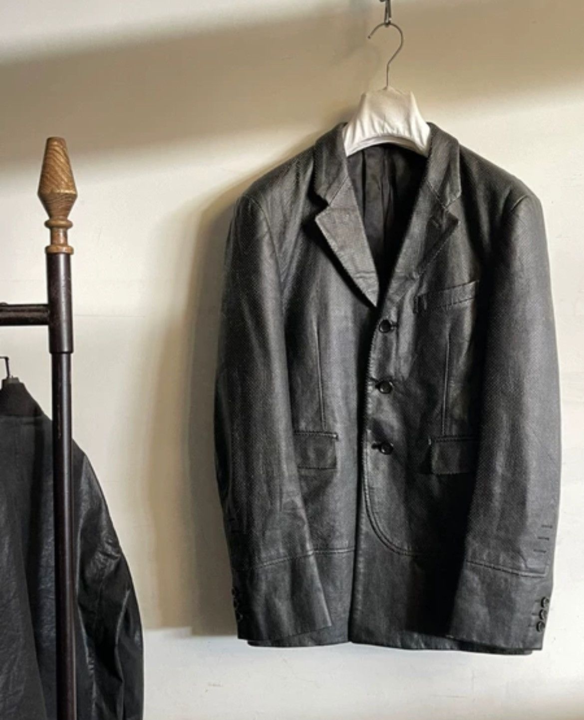 Comme des Garçons leather suit leather coat - DMC