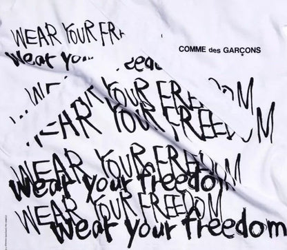 Comme Des Garcons fork slogan free tshirt - DMC