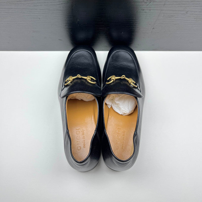 Gucci Jordaan Black Leather Slip-On Shoes 0079