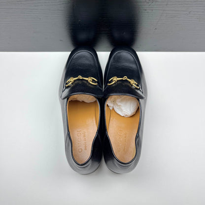 Gucci Jordaan Black Leather Slip-On Shoes 0079