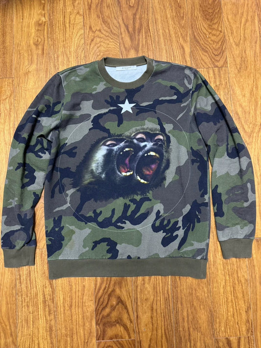 Givenchy Camouflage Monkey Print Sweatshirt