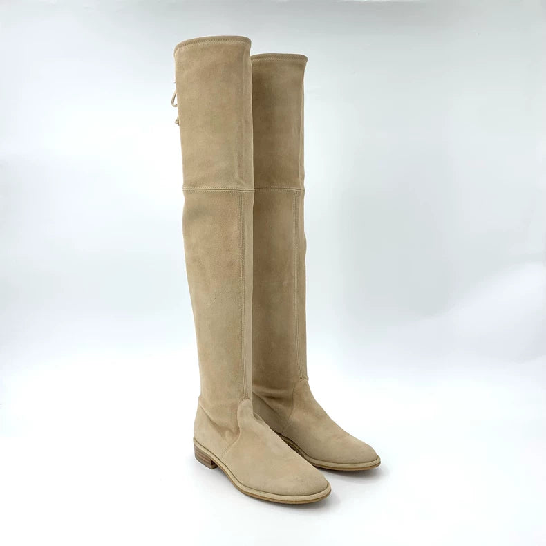 Long Khaki Over-the-Knee Boots