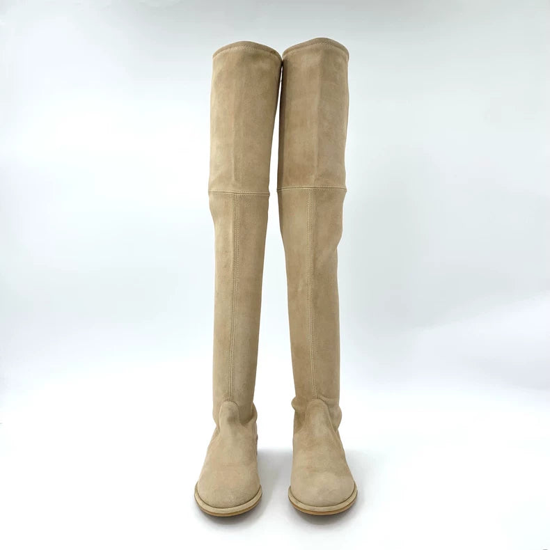 Long Khaki Over-the-Knee Boots