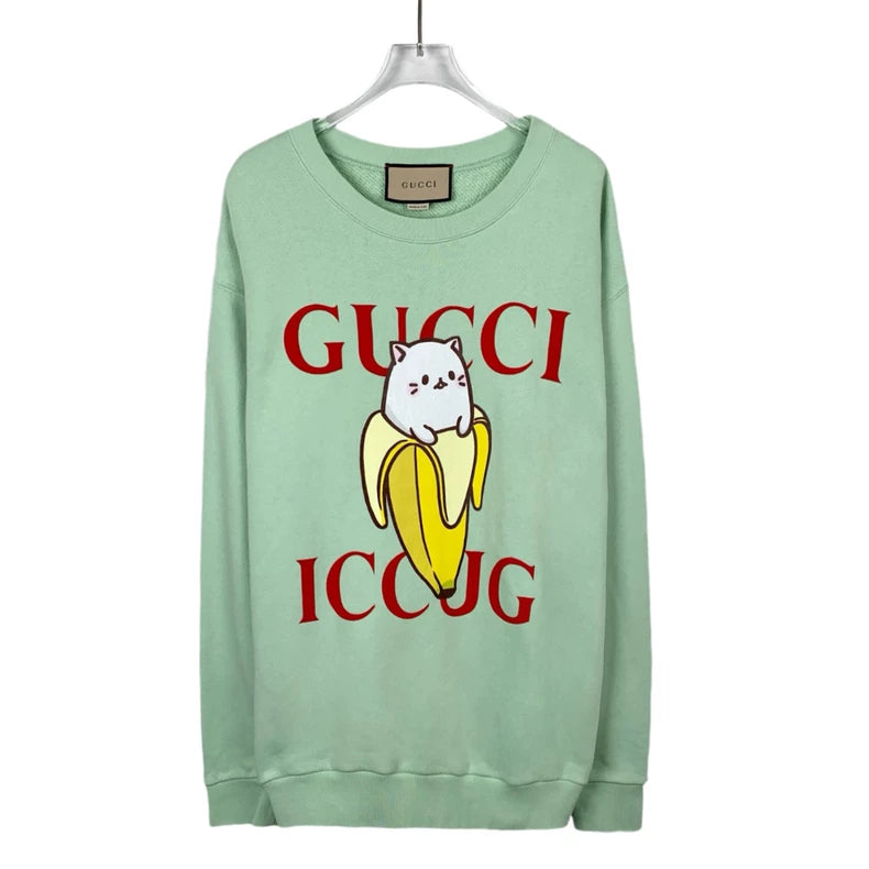 Gucci Green Logo Print Long Sleeve Sweatshirt