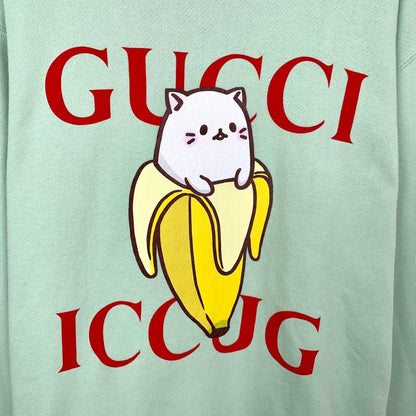 Gucci Green Logo Print Long Sleeve Sweatshirt