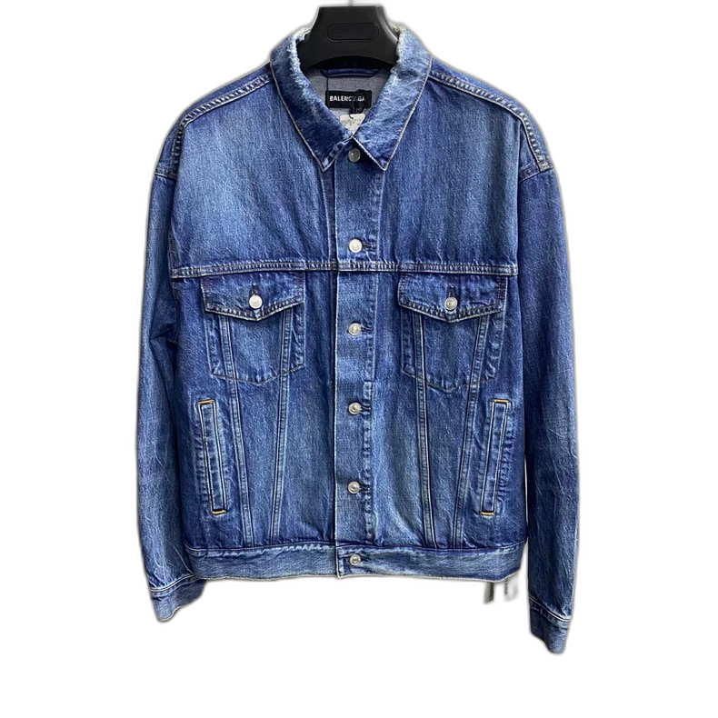 Balenciaga Blue Logo Denim Jacket
