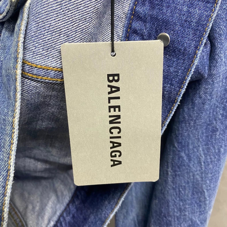 Balenciaga Blue Logo Denim Jacket