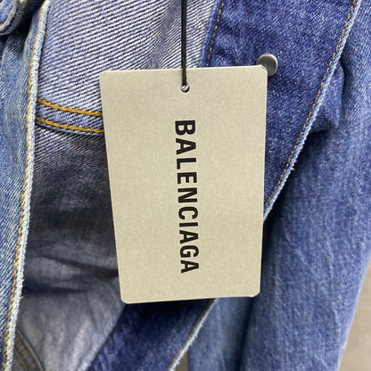 Balenciaga Blue Logo Denim Jacket