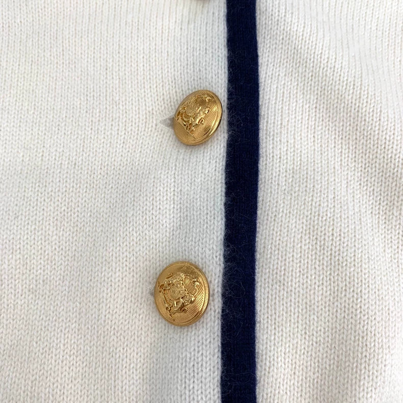 Celine Cream Cashmere Cardigan with Collar