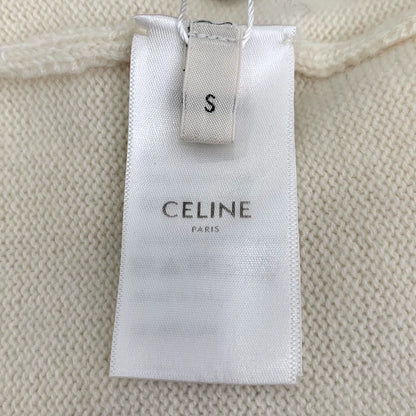 Celine Cream Cashmere Cardigan with Collar