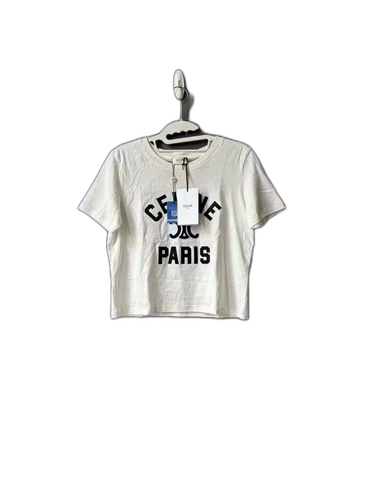 Celine Embroidered Short Sleeve T-Shirt