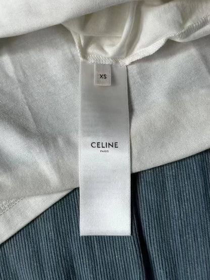 Celine Embroidered Short Sleeve T-Shirt