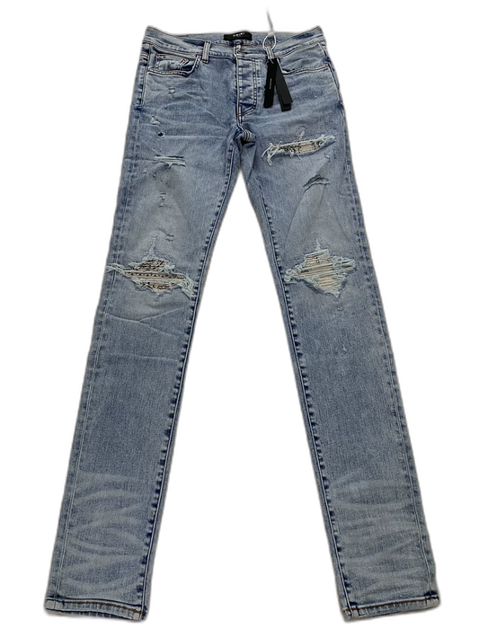 Amiri Washed Blue Patchwork Denim Pants