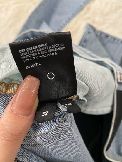 Amiri Washed Blue Patchwork Denim Pants