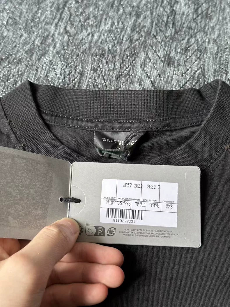 Balenciaga Destruction Letter Short Sleeve T-Shirt