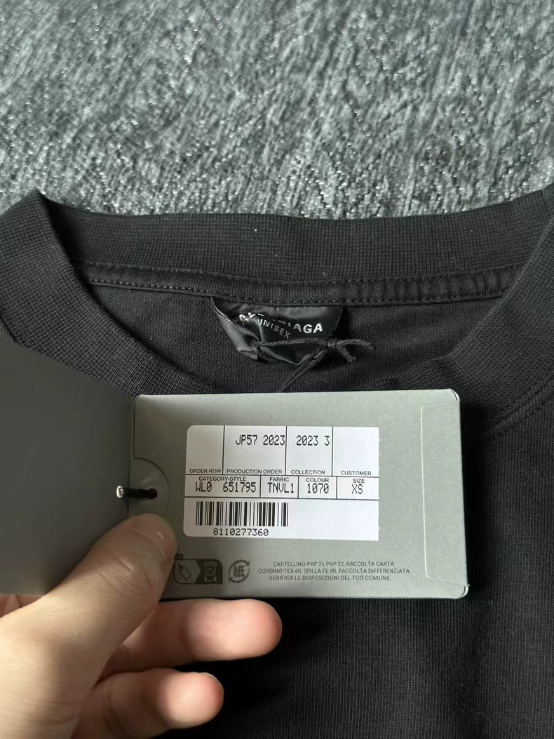 Balenciaga Destruction Letter Short Sleeve T-Shirt