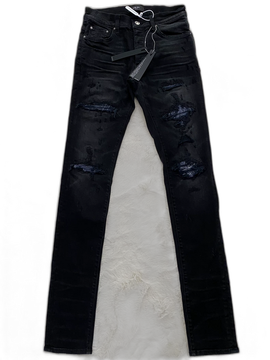 Amiri Black Blue Paisley Denim Pants