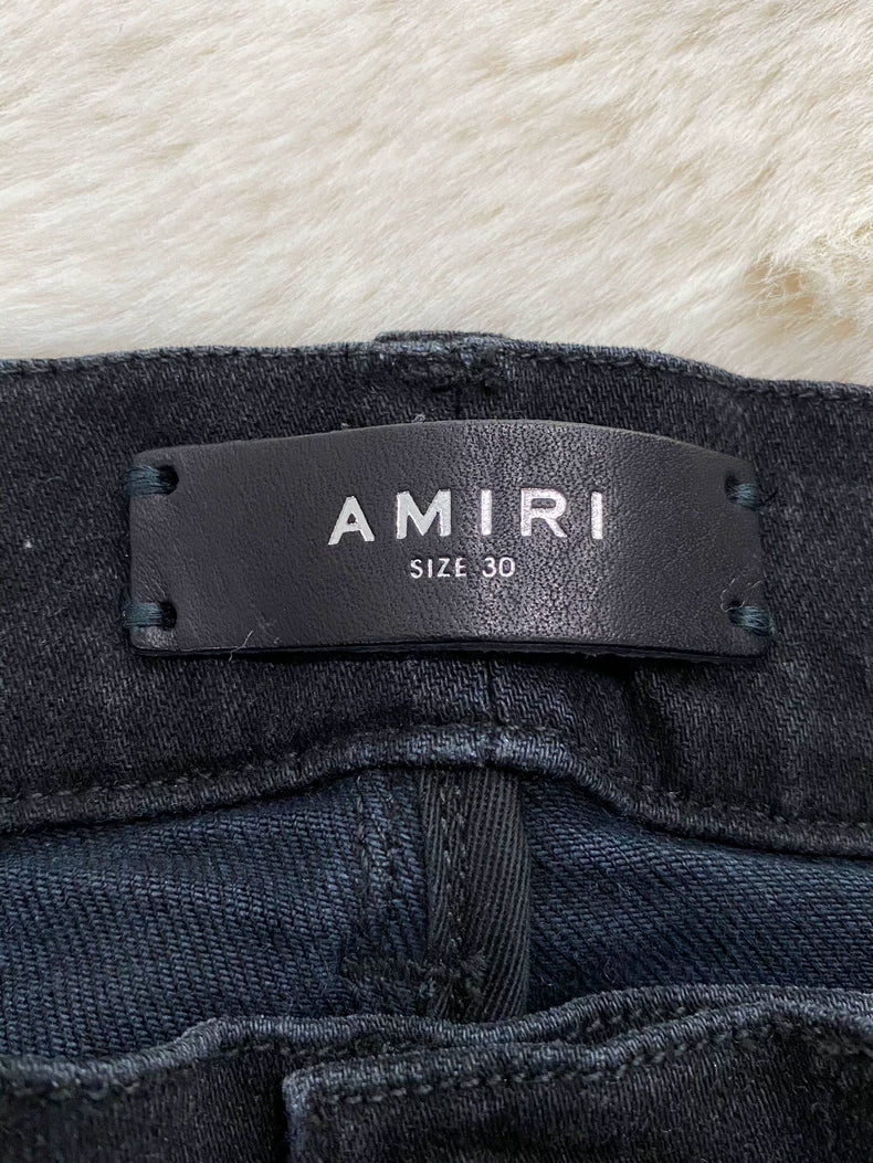 Amiri Black Blue Paisley Denim Pants