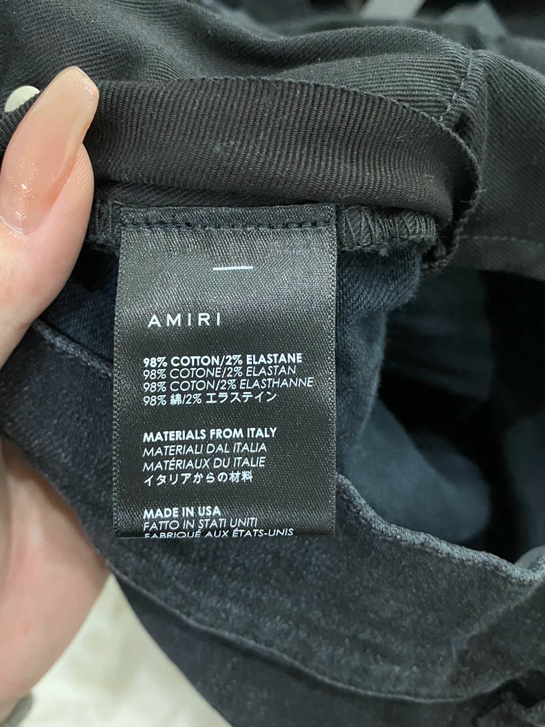 Amiri Black Blue Paisley Denim Pants