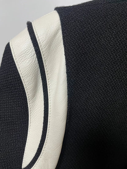 Saint Laurent Black Leather Baseball Jacket