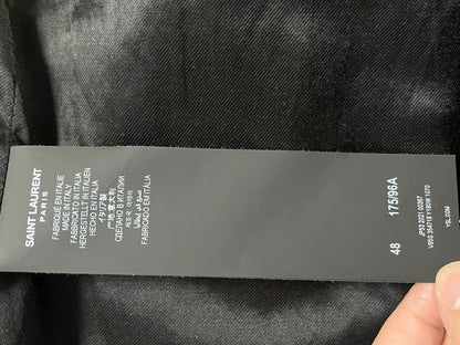 Saint Laurent Black Leather Baseball Jacket