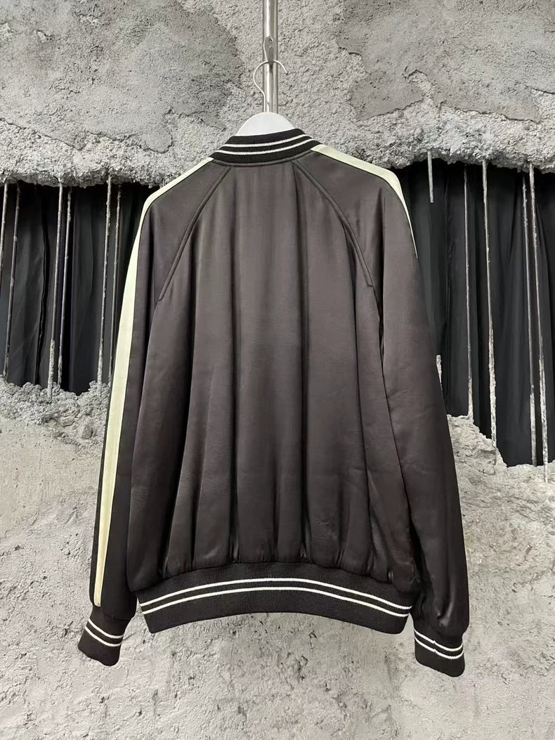 Celine Black and White Logo Baseball Jacket