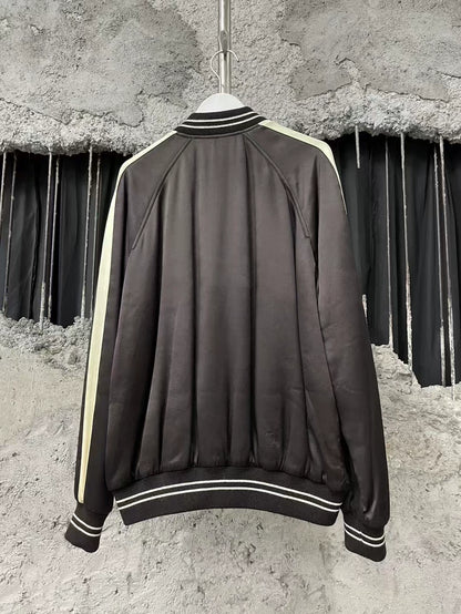 Celine Black and White Logo Baseball Jacket