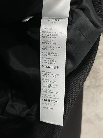Celine Black and White Logo Baseball Jacket