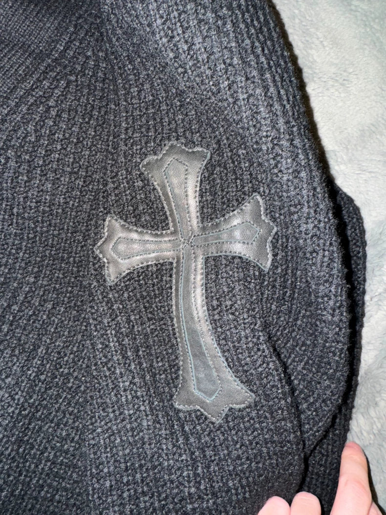 Chrome Hearts Black Wool Cardigan Size M