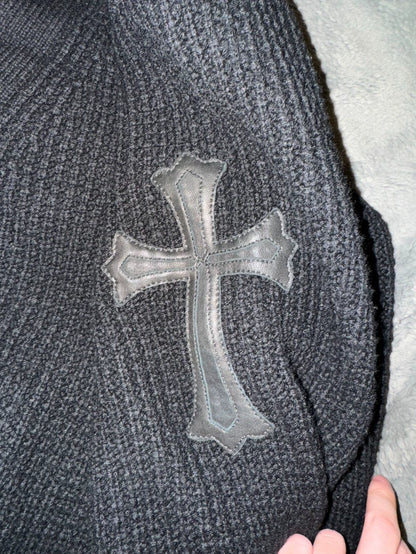 Chrome Hearts Black Wool Cardigan Size M