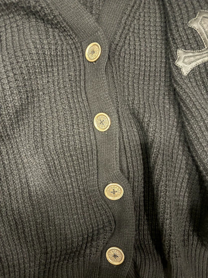 Chrome Hearts Black Wool Cardigan Size M