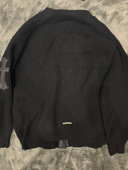 Chrome Hearts Black Wool Cardigan Size M