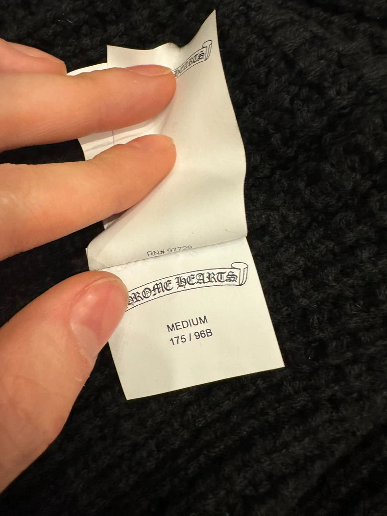 Chrome Hearts Black Wool Cardigan Size M