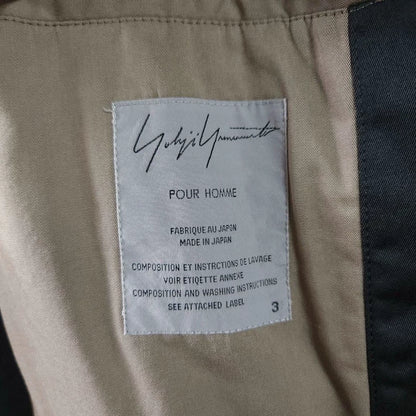 Yohji Yamamoto Black Wool Overcoat