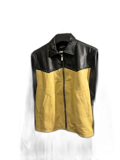 Enfants Riches Deprimes Yellow Black Leather Jacket