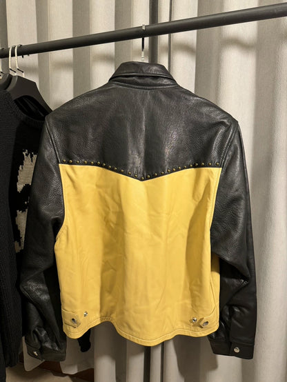 Enfants Riches Deprimes Yellow Black Leather Jacket