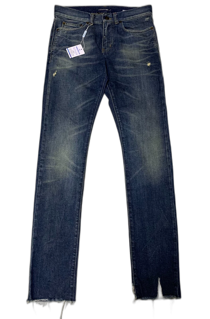 Saint Laurent Blue Distressed Denim Pants