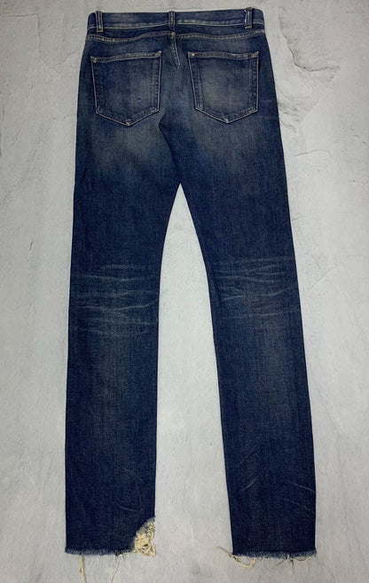 Saint Laurent Blue Distressed Denim Pants