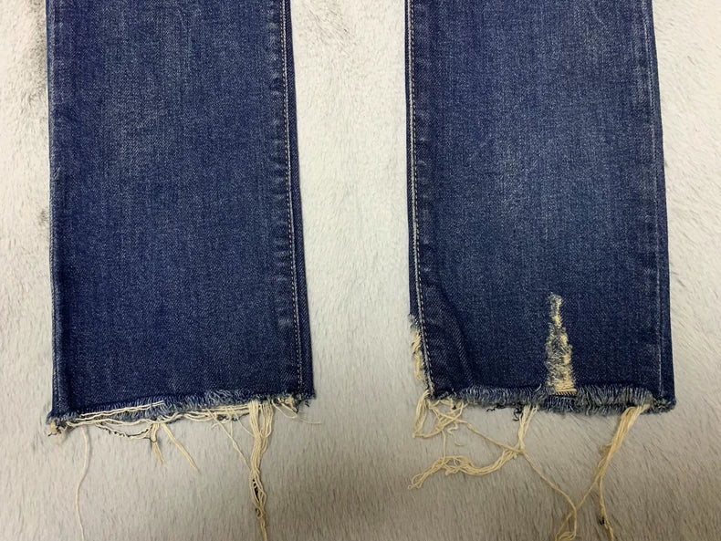 Saint Laurent Blue Distressed Denim Pants