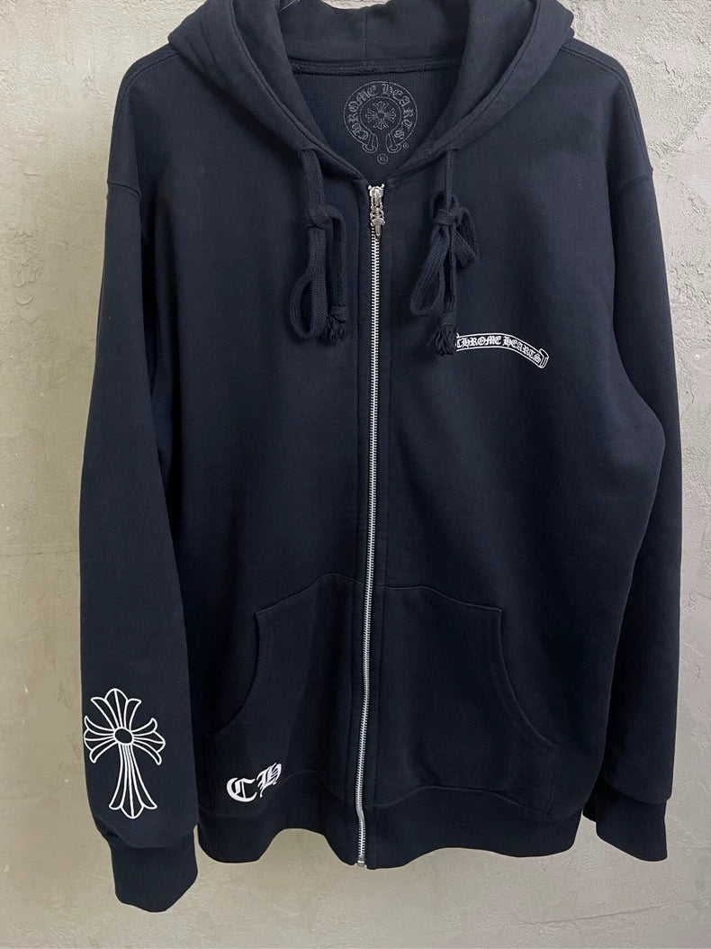 Chrome Hearts Black Hoodie with Cross Design