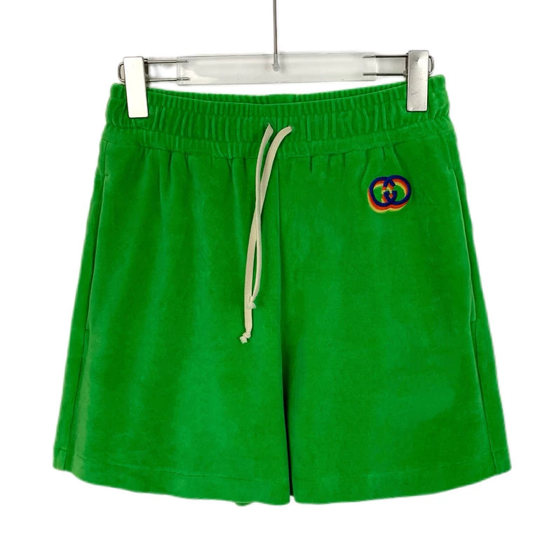 Gucci Green Logo Embroidered Shorts