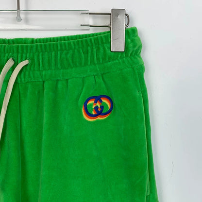 Gucci Green Logo Embroidered Shorts