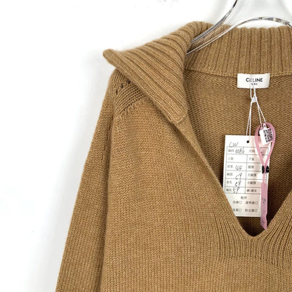 Celine Brown Cashmere Knit Sweater