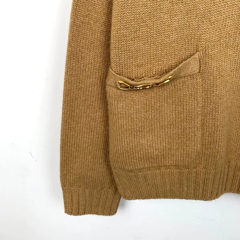 Celine Brown Cashmere Knit Sweater