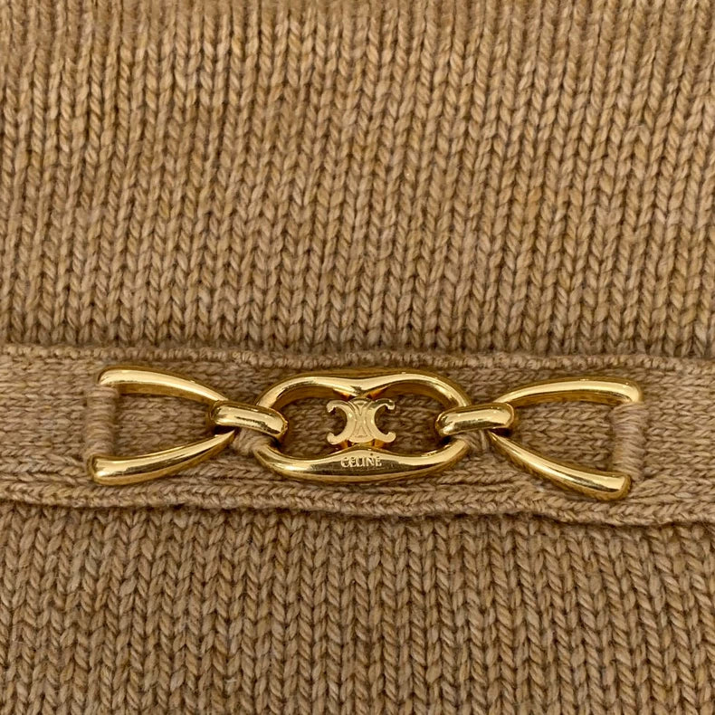 Celine Brown Cashmere Knit Sweater