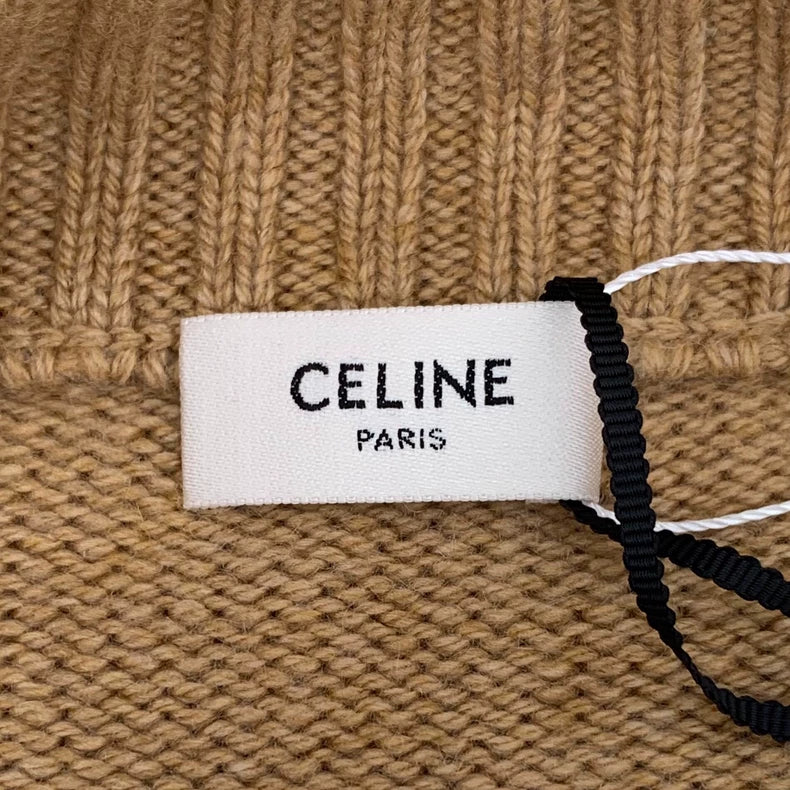 Celine Brown Cashmere Knit Sweater