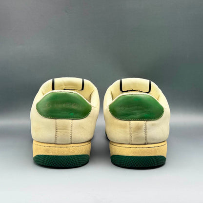 Gucci Screener Dirty Sneakers in Green Leather 0079