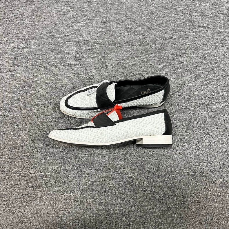 Chanel Panda Color Woven Loafers